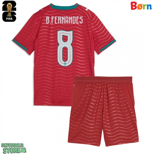 Portugal Bruno Fernandes #8 Replika Babytøj Hjemmebanesæt Børn VM 2026 Kortærmet (+ Korte bukser)